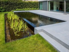 Tuinen Joos BVBA Strakke vijver met overloopwaterval